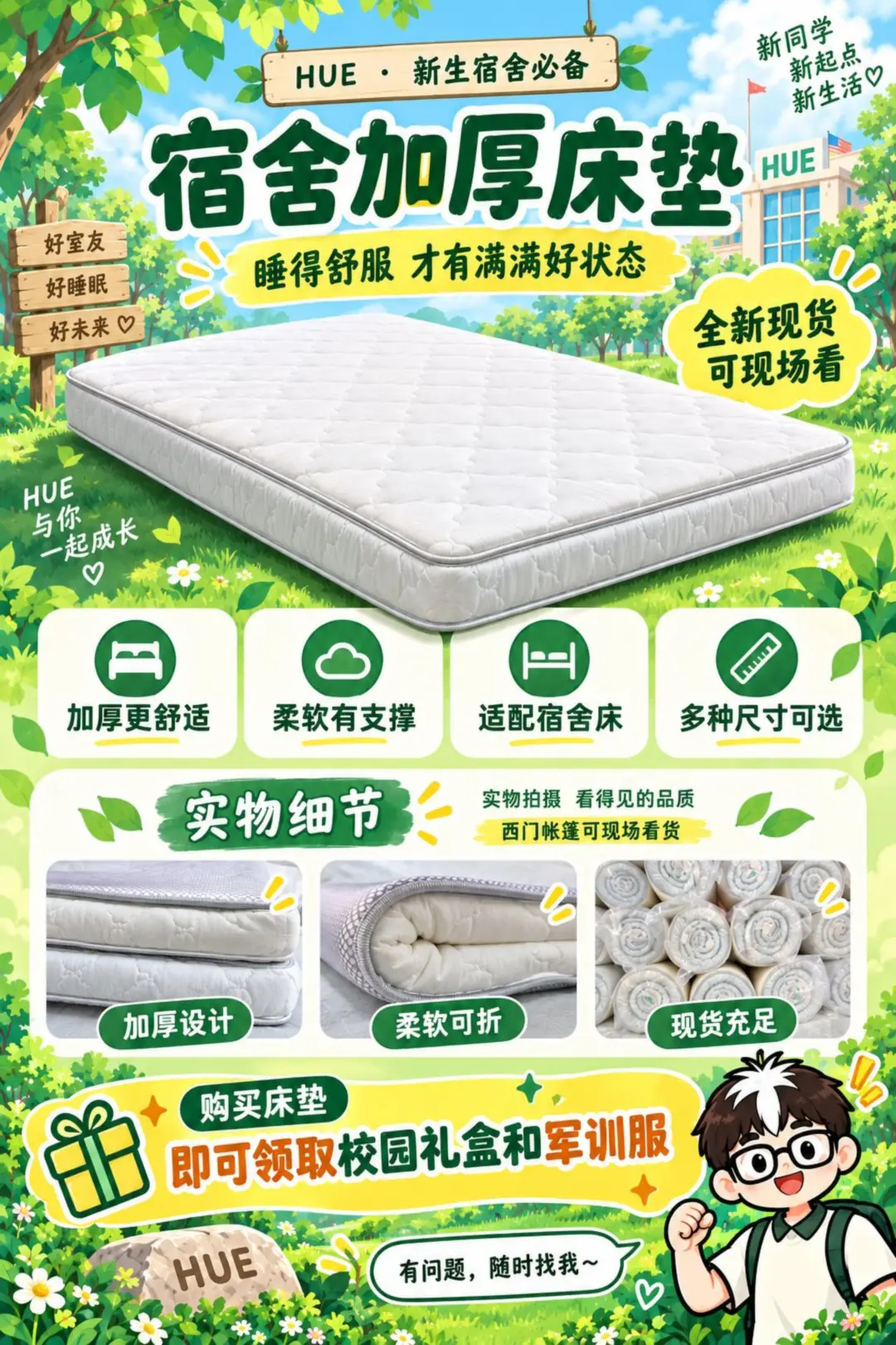 宿舍加厚床垫，实物拍摄